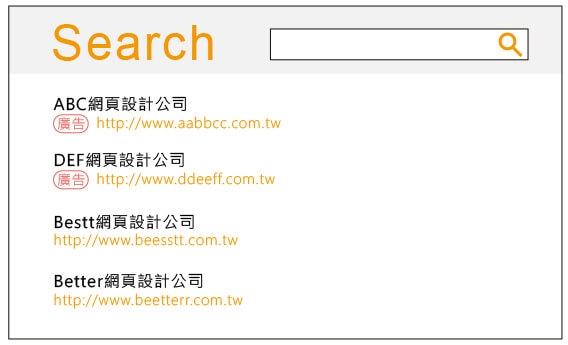 搜索引擎介面示意圖